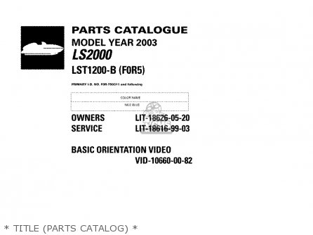 Yamaha LST1200-B 2003 parts lists and schematics