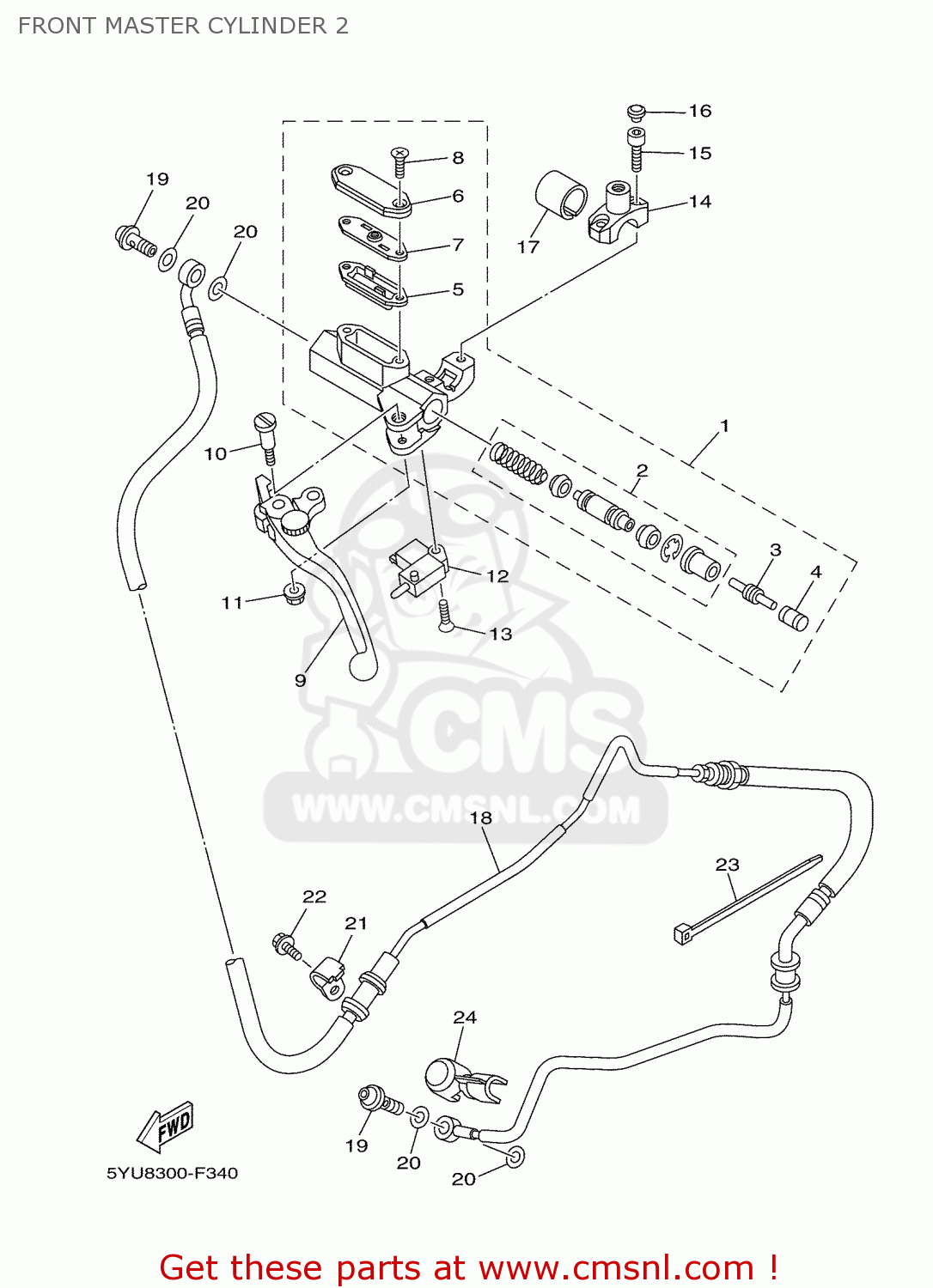 Yamaha MT01 2007 5YUB IRELAND 1F5YU-300E1 FRONT MASTER CYLINDER 2 - buy ...