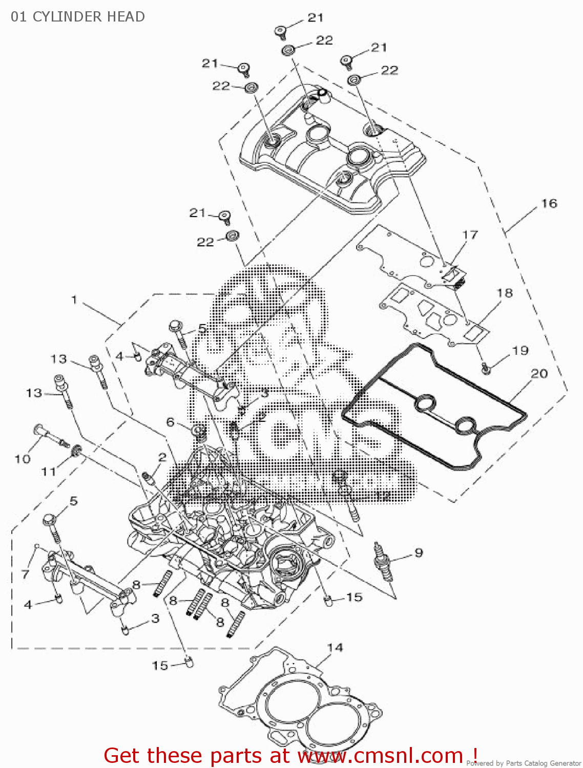 Yamaha MT07 2014 1WSA EUROPE 1N1WS-300EV 01 CYLINDER HEAD - buy ...