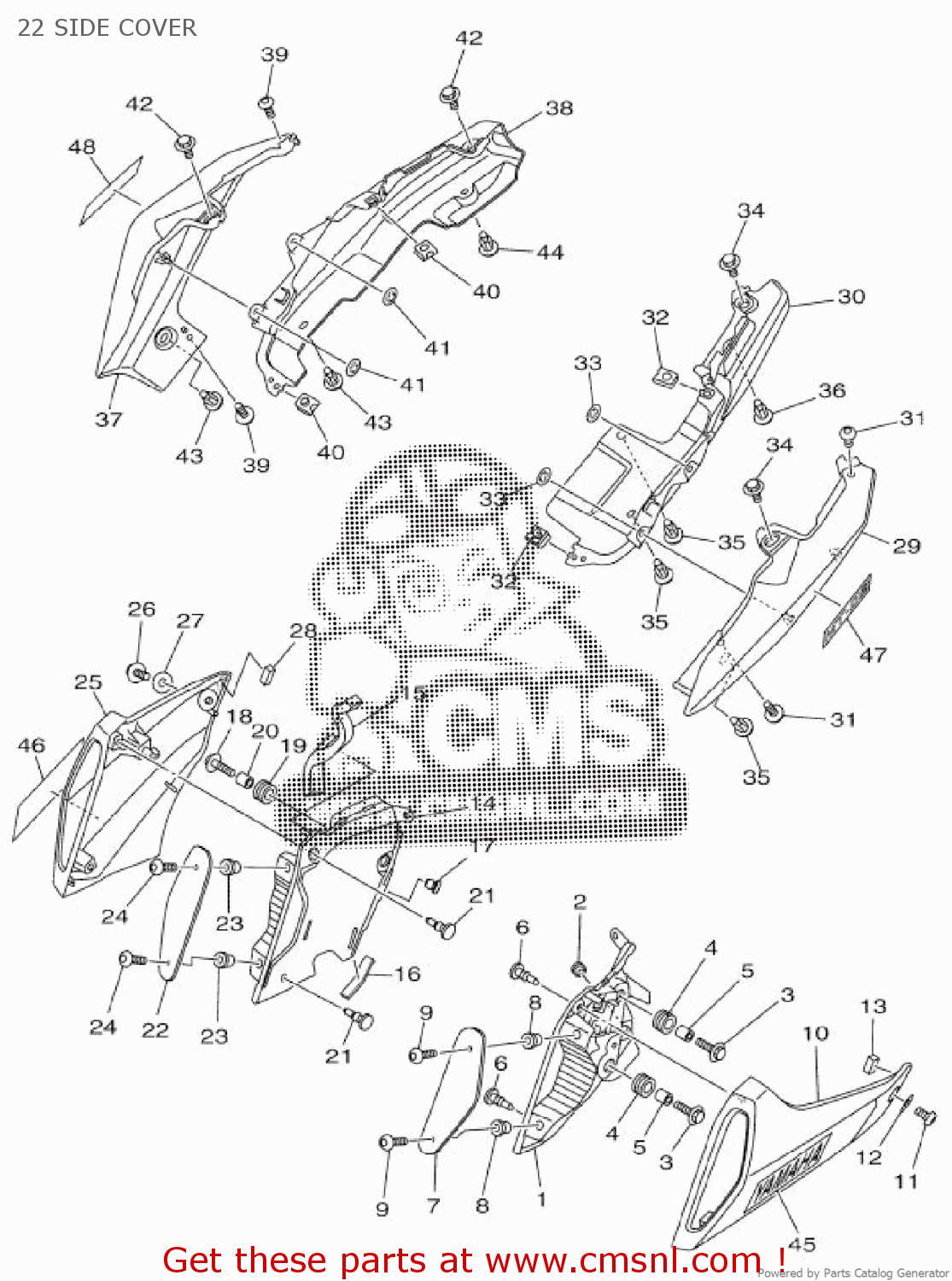 Yamaha MT09 2014 1RC1 EUROPE 1N1RC300E1 22 SIDE COVER buy original