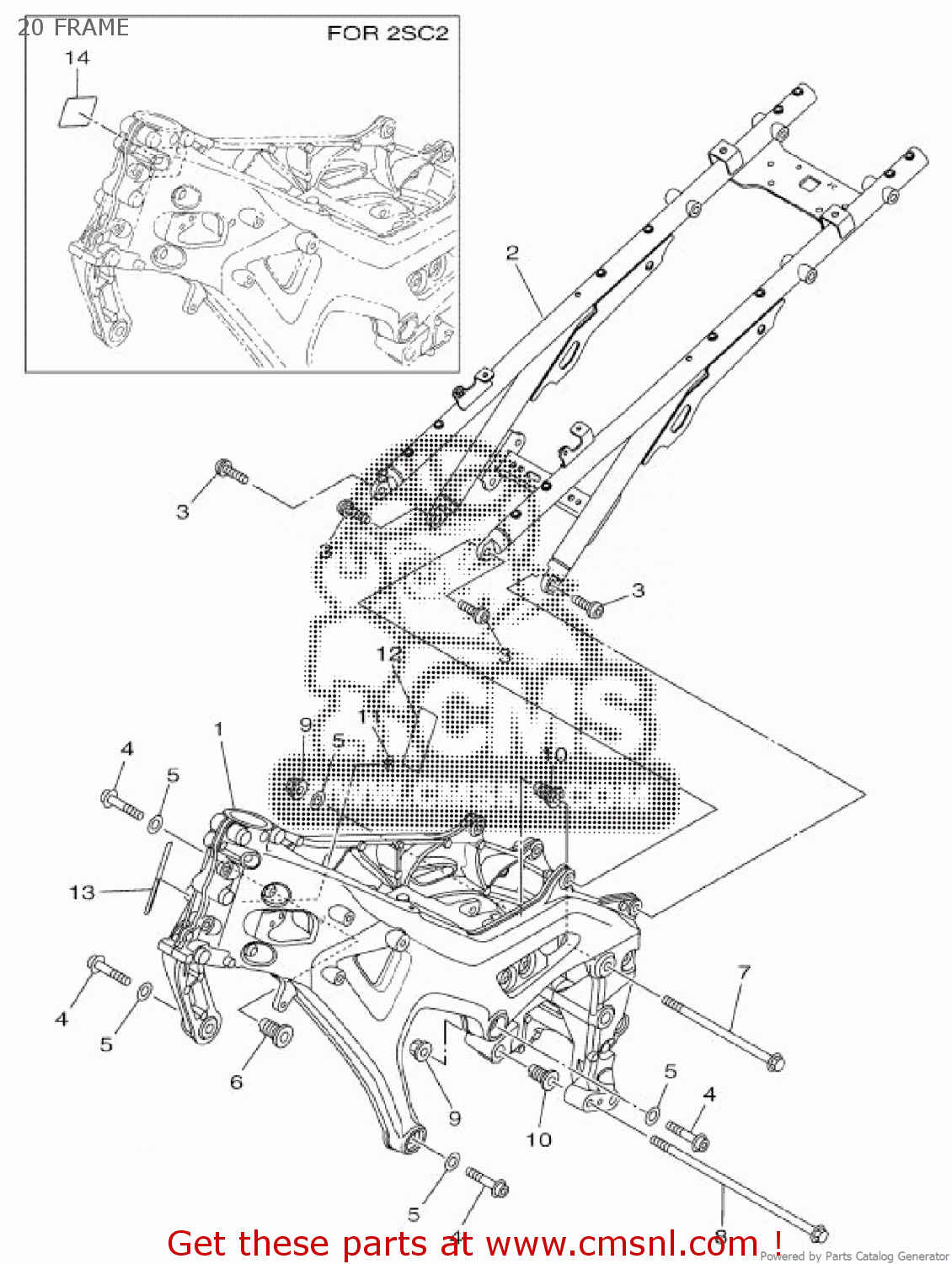 Yamaha MT09TRA 2015 2SC1 EUROPE TRACER 1P2SC-300E1 20 FRAME - buy ...