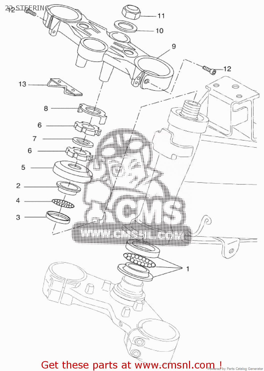 Yamaha MT125-A MT-125 ABS 2017 BR35 EUROPE 1SBR3-300E1 22 STEERING ...