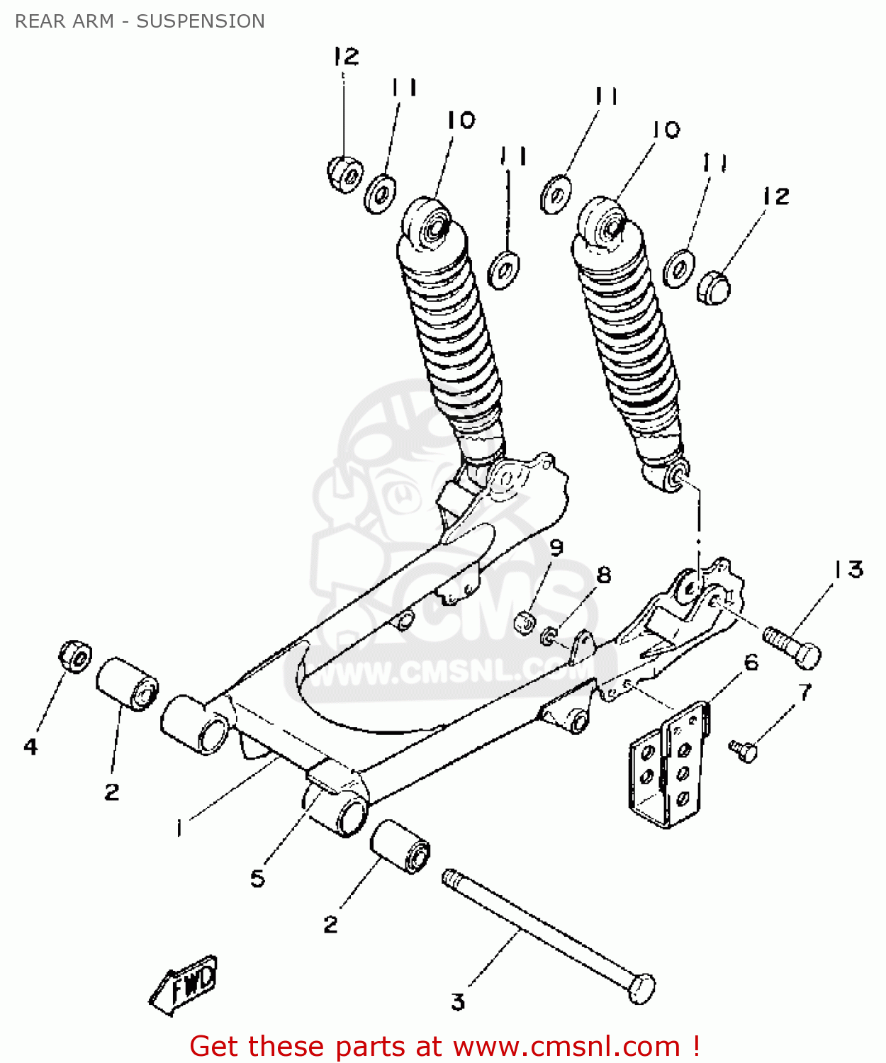 Yamaha MX100 1980 (A) USA REAR ARM - SUSPENSION - buy original REAR ARM ...