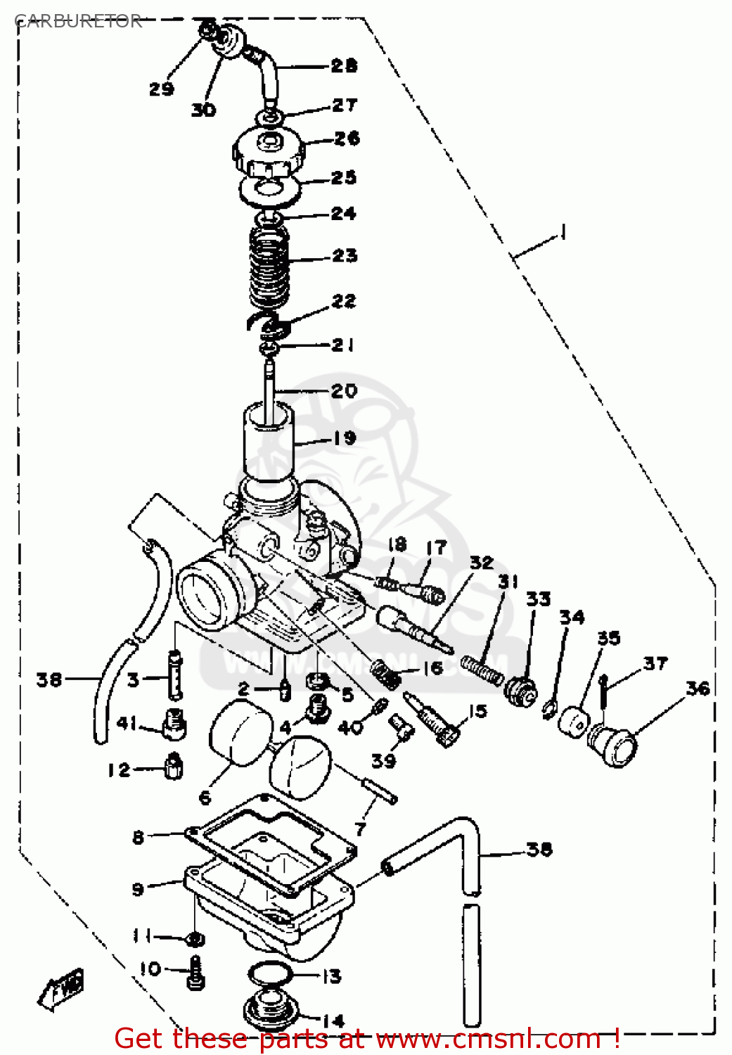 Yamaha MX100 1983 (D) USA CARBURETOR - buy original CARBURETOR spares ...