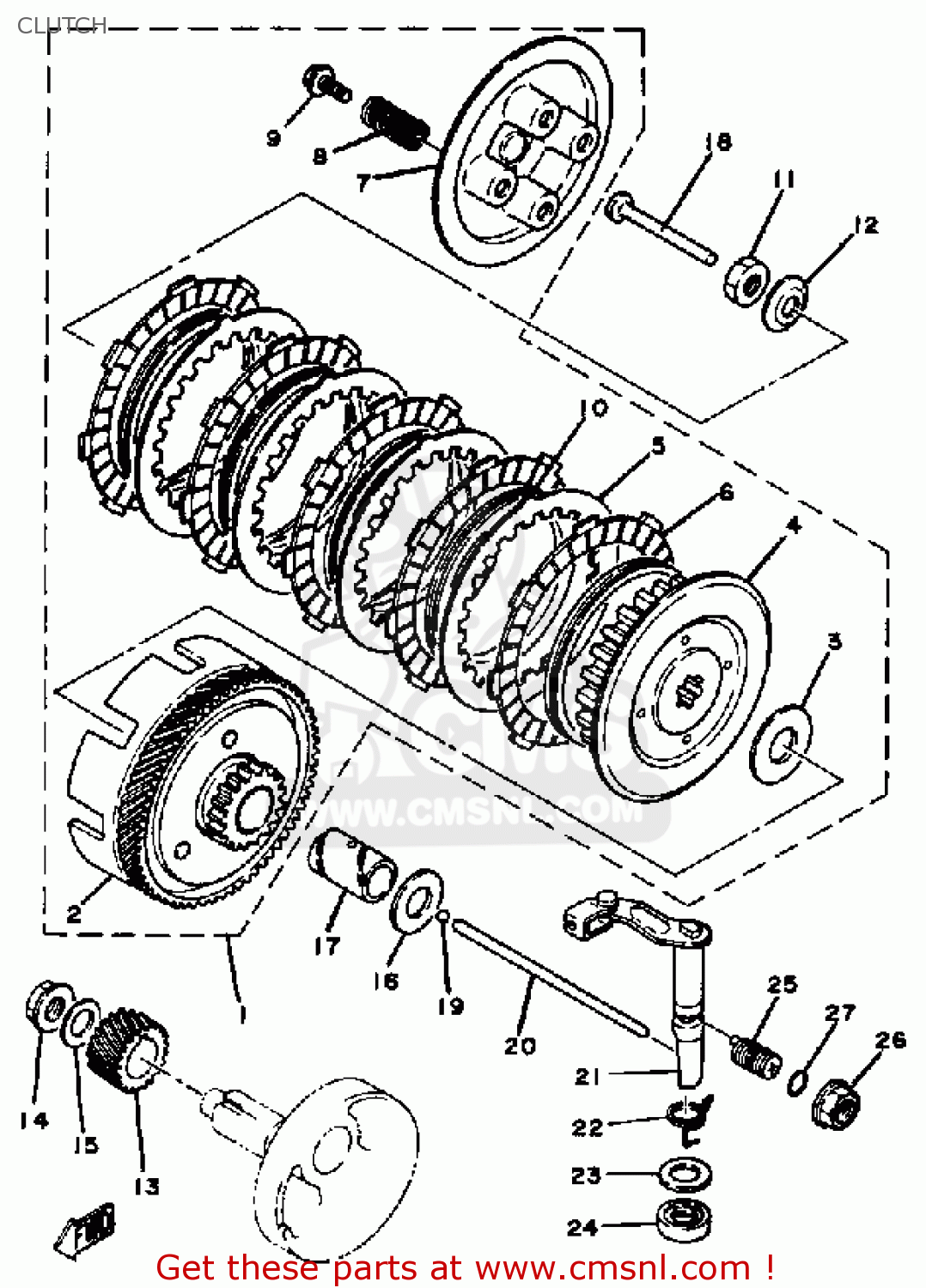 Yamaha MX100 1983 (D) USA CLUTCH - buy original CLUTCH spares online