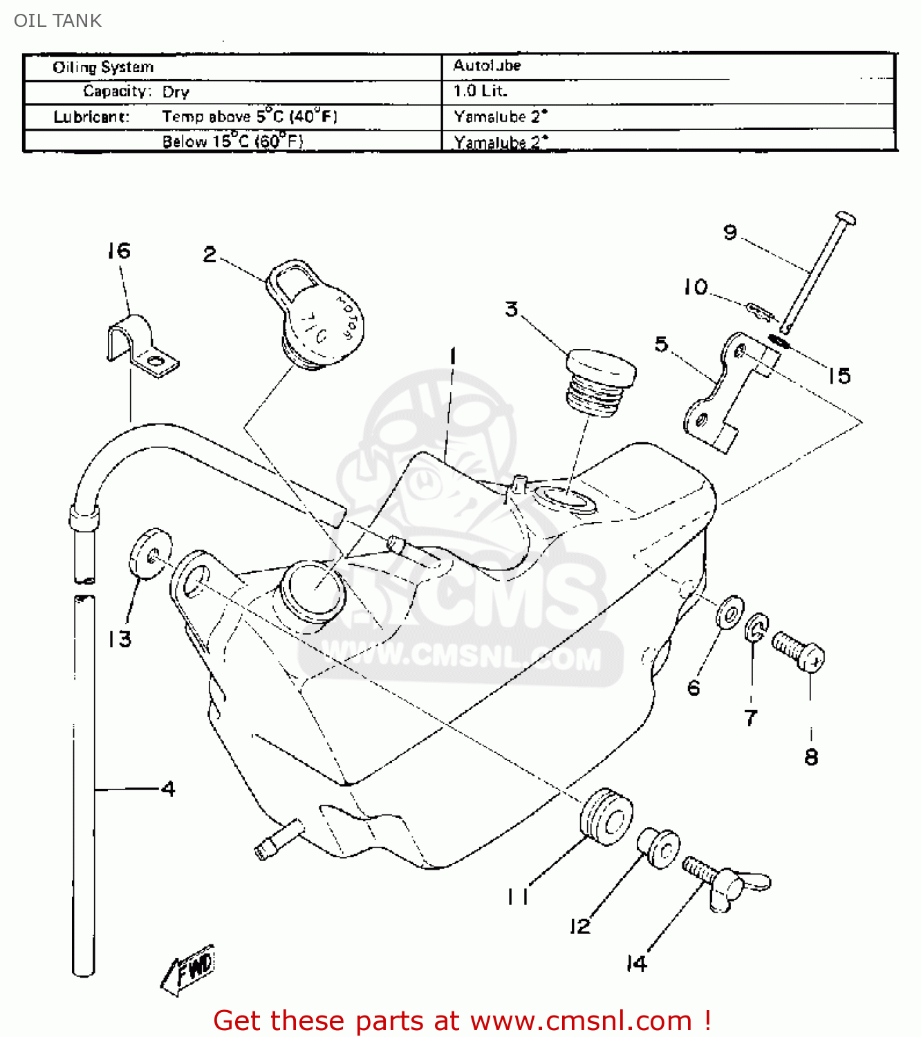 Yamaha Mx175 1979 Usa Canada Oil Tank Buy Original Oil Tank Spares Online