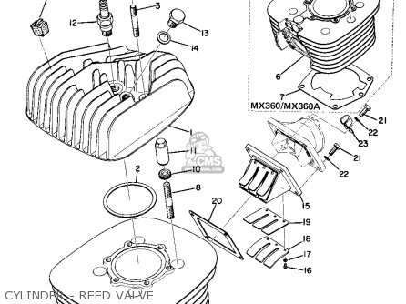 CYLINDER - REED VALVE - MX360 1974 USA