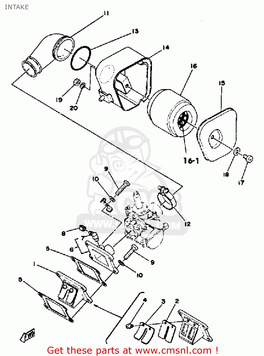 Yamaha MX80 1980 (A) USA INTAKE - buy original INTAKE spares online