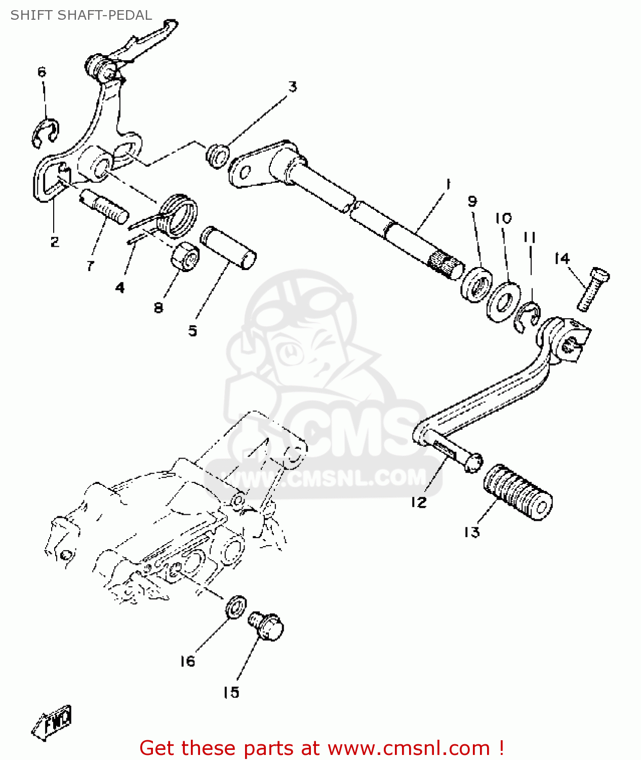 Yamaha MX80 1980 (A) USA SHIFT SHAFT-PEDAL - buy original SHIFT SHAFT ...