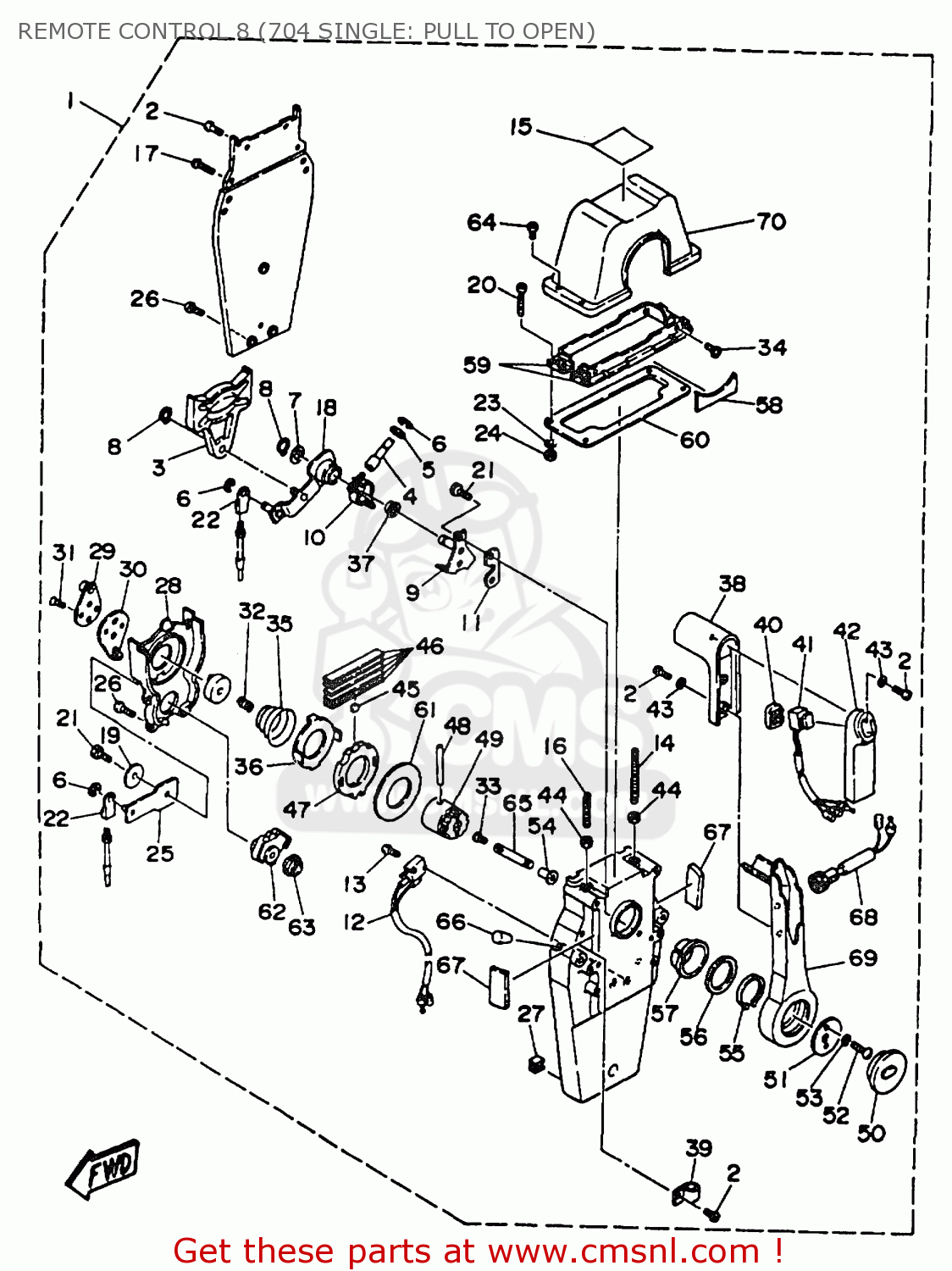 Yamaha OUTBOARD RIGGING 1994-1996 REMOTE CONTROL 8 (704 SINGLE: PULL TO ...