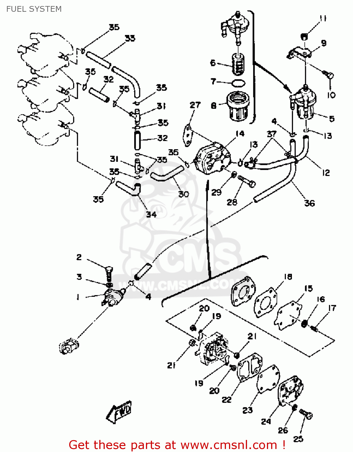 Yamaha PRO 50LF 1989 FUEL SYSTEM - buy original FUEL SYSTEM spares online