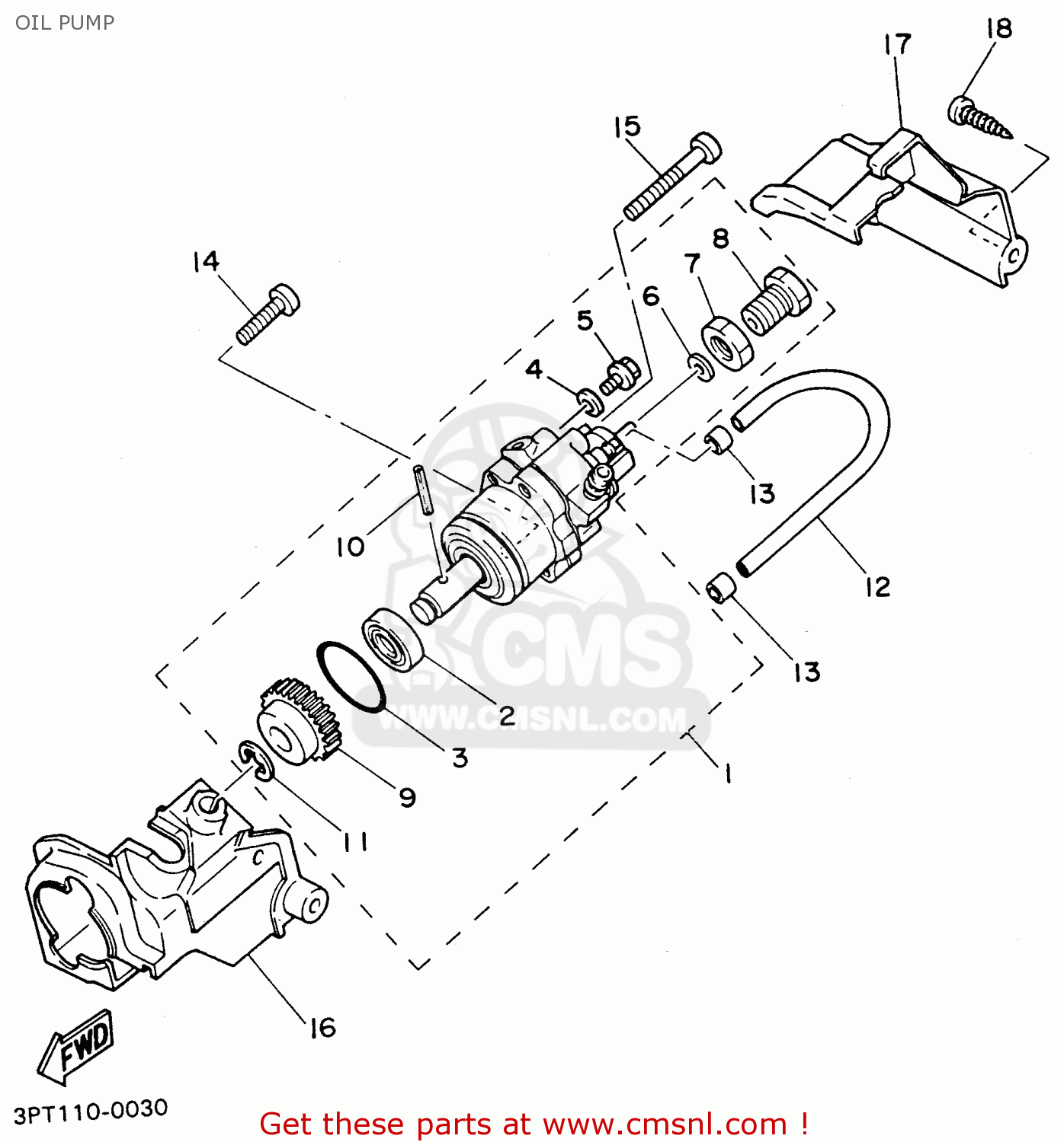 Yamaha PW501 1996 (T) USA OIL PUMP buy original OIL PUMP spares online