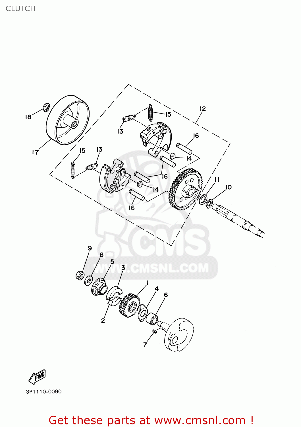 Yamaha PW501 2000 (Y) USA CLUTCH buy original CLUTCH spares online