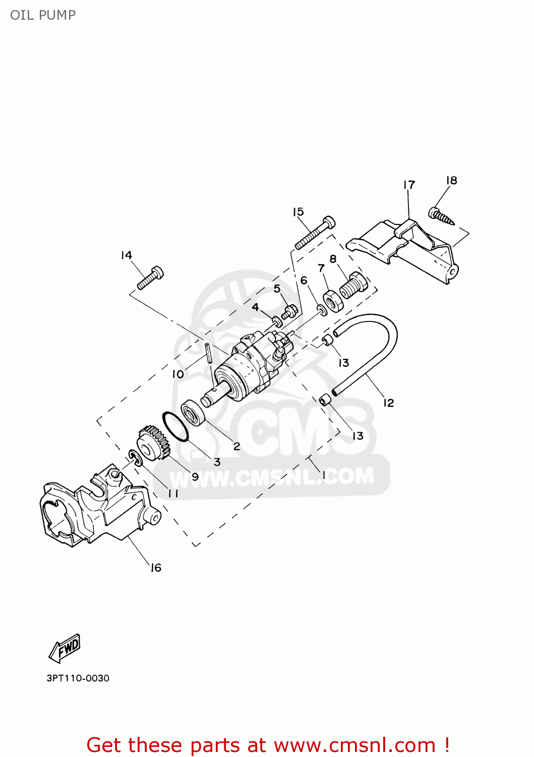 Yamaha PW50 2002 5PG4 JAPAN 1A5PG300E1 OIL PUMP buy original OIL PUMP spares online