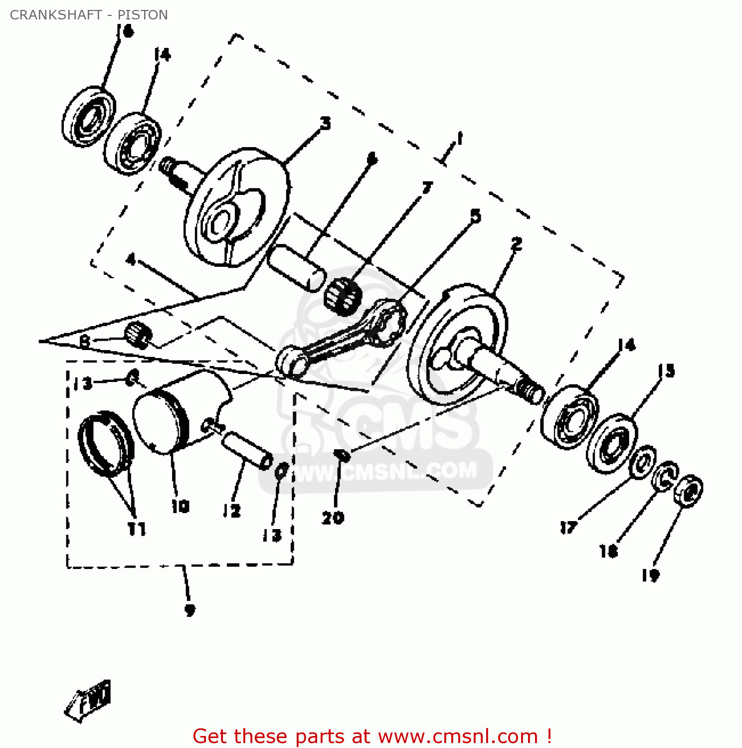 Yamaha PW50 YZINGER 1981 (B) USA CRANKSHAFT PISTON buy original