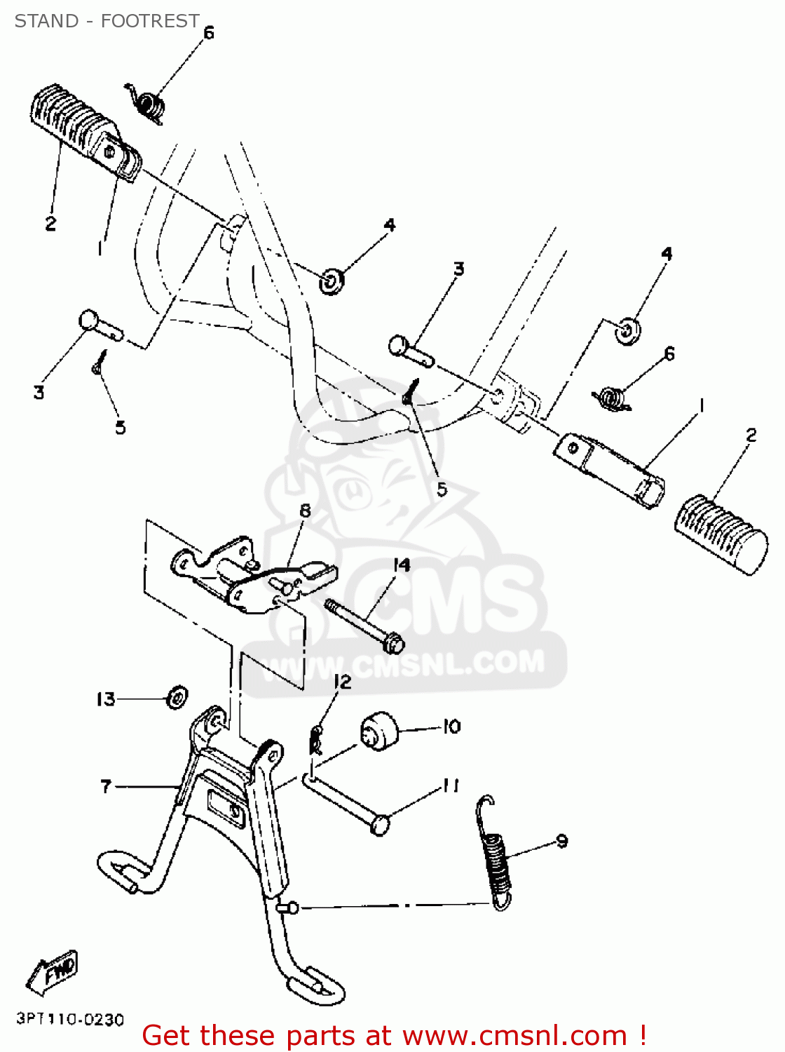 Yamaha PW50 YZINGER 1990 (L) USA STAND - FOOTREST - buy original STAND ...