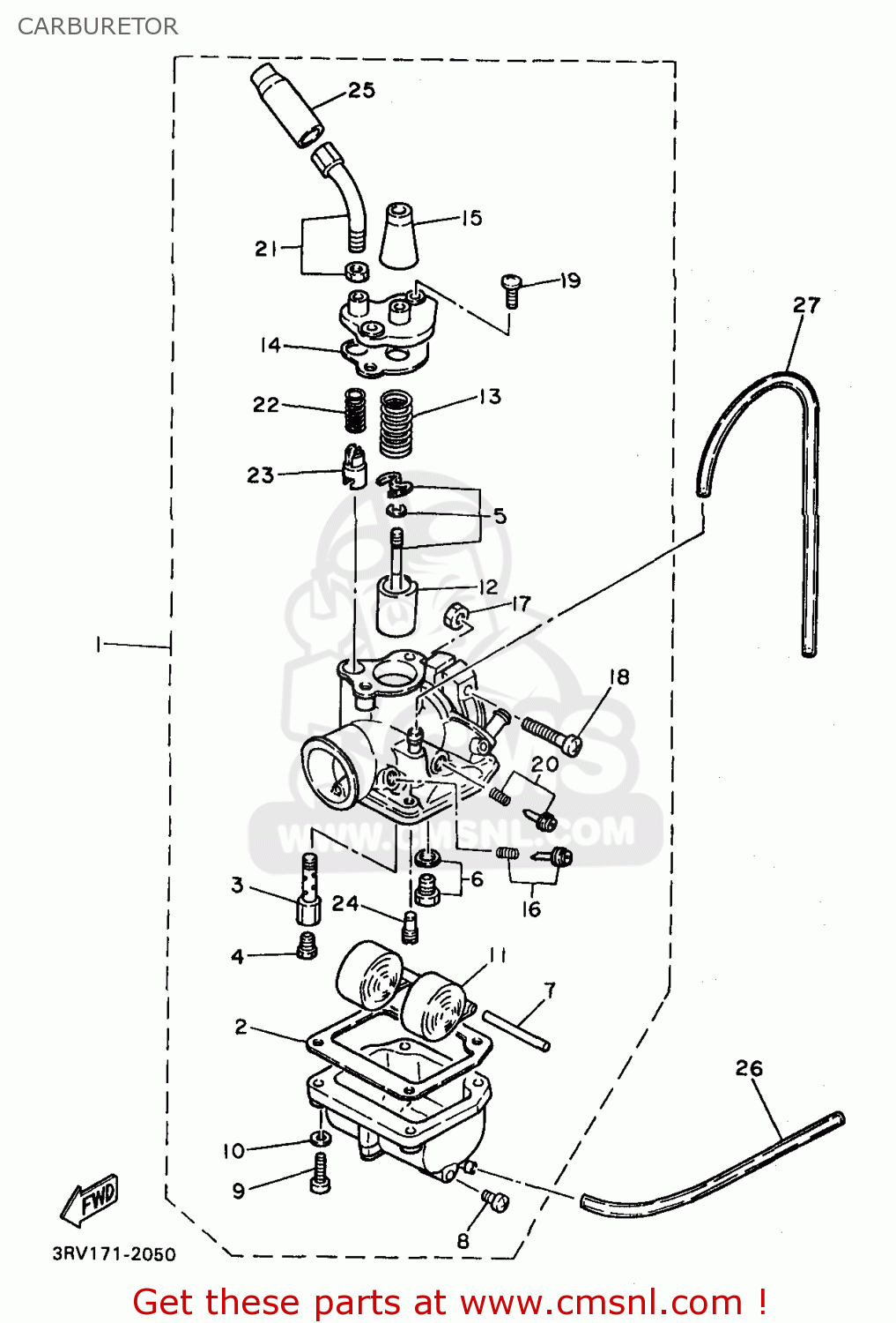 Yamaha PW80-1 1998 (W) USA CARBURETOR - buy original CARBURETOR spares ...