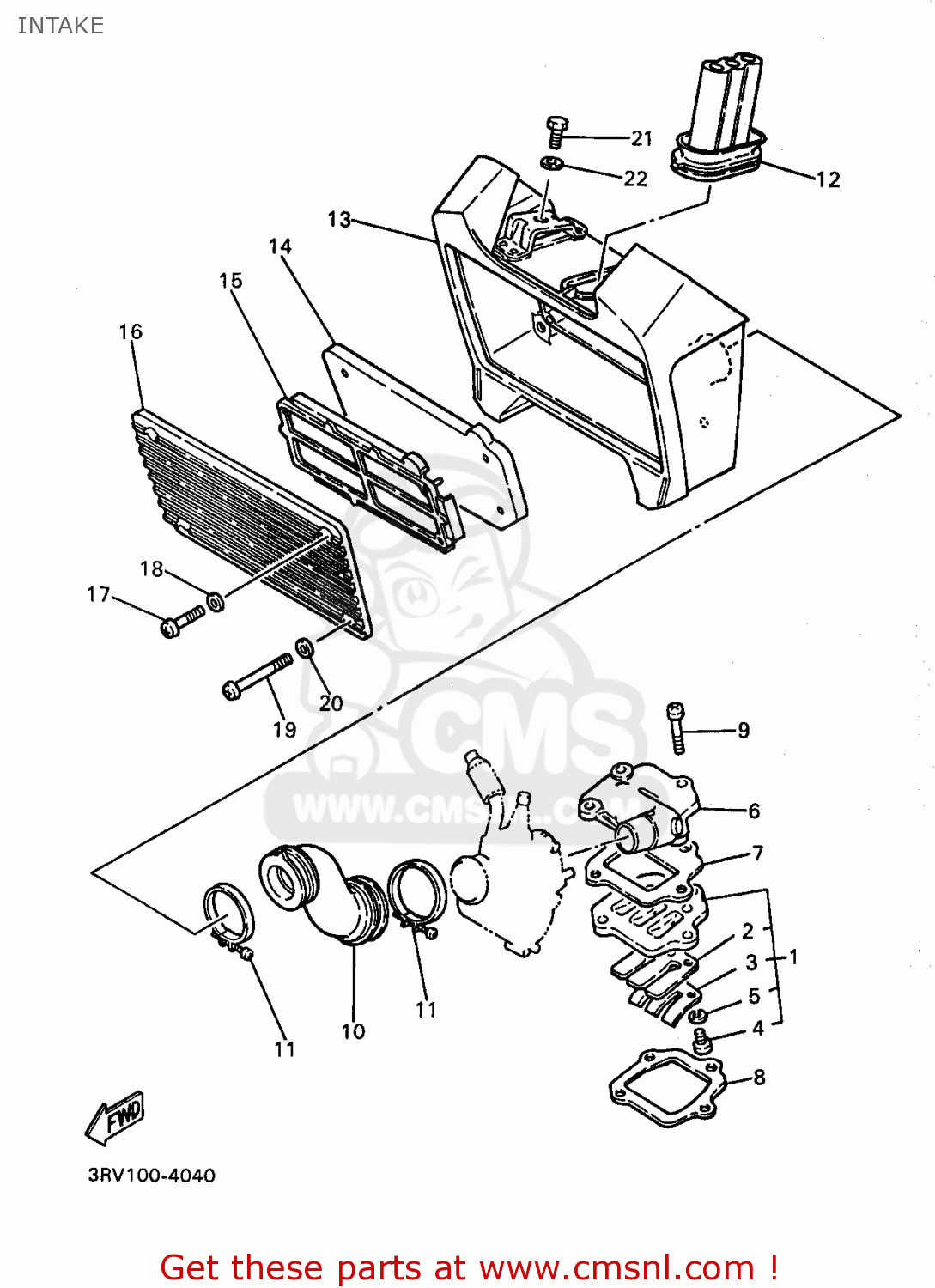 Yamaha PW801 1998 (W) USA INTAKE buy original INTAKE spares online