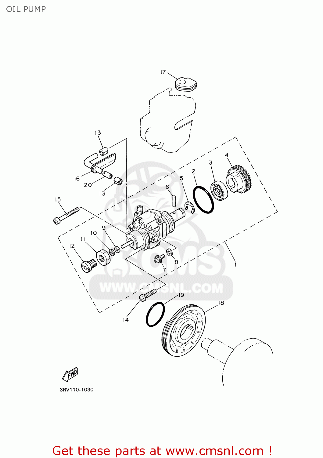 Yamaha PW801 2000 (Y) USA OIL PUMP buy original OIL PUMP spares online
