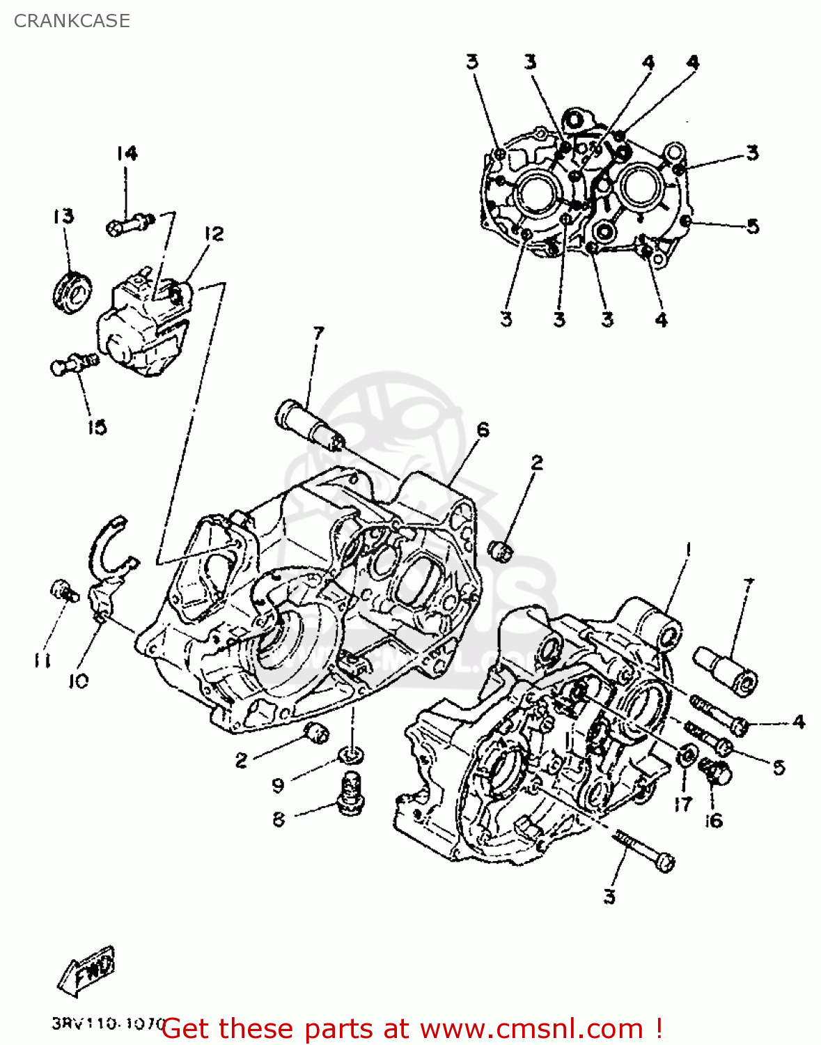 Yamaha PW80 1991 4BC1 FRANCE 214BC-351F1 CRANKCASE - buy original ...