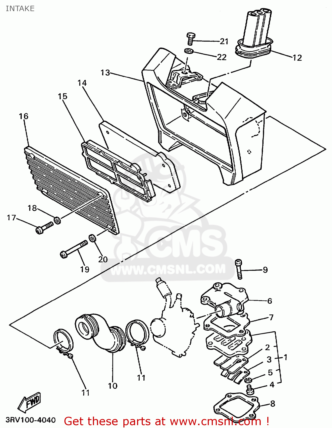 Yamaha PW80 1999 (X) USA INTAKE buy original INTAKE spares online