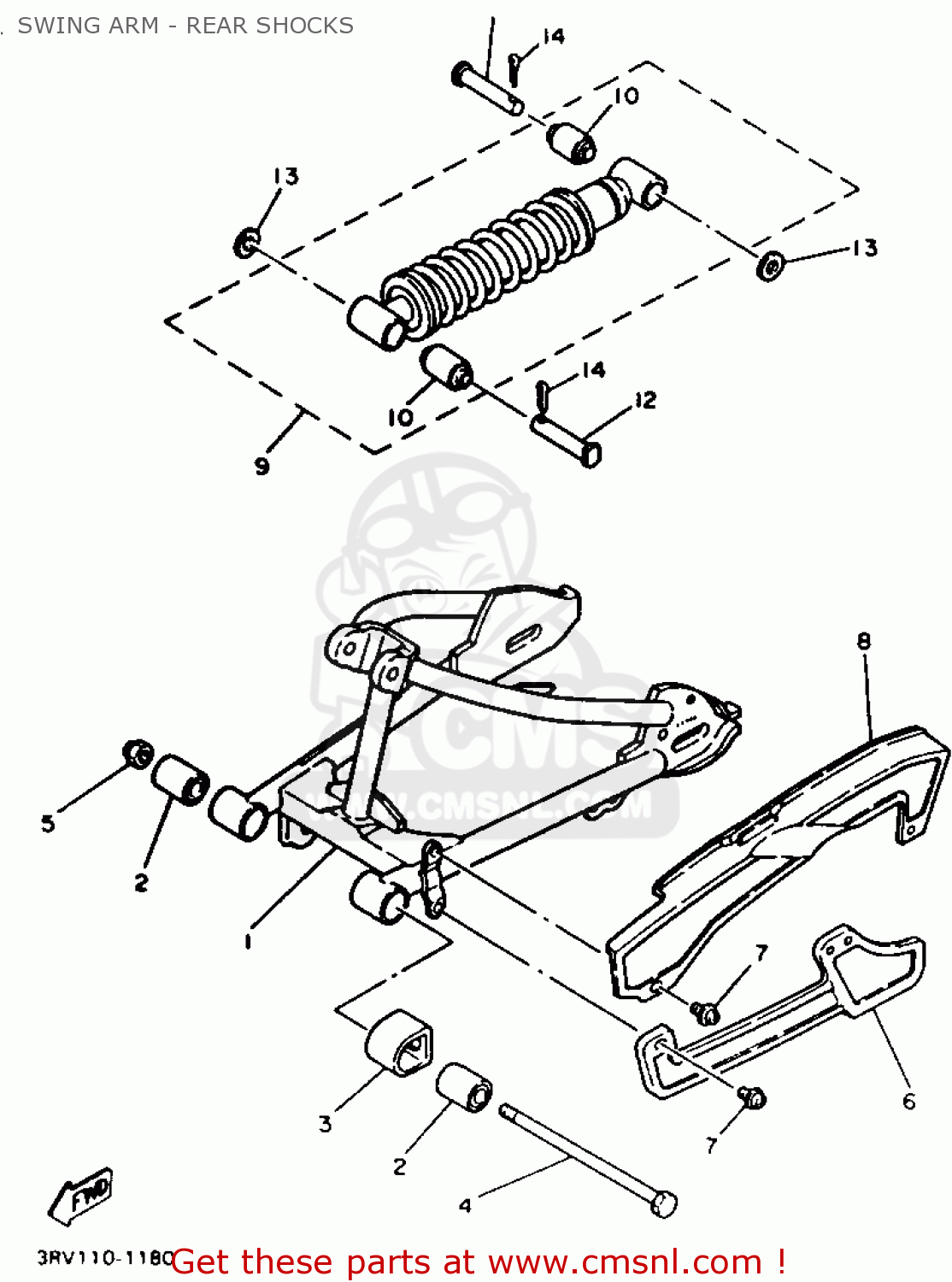 pw80 swing arm bolt