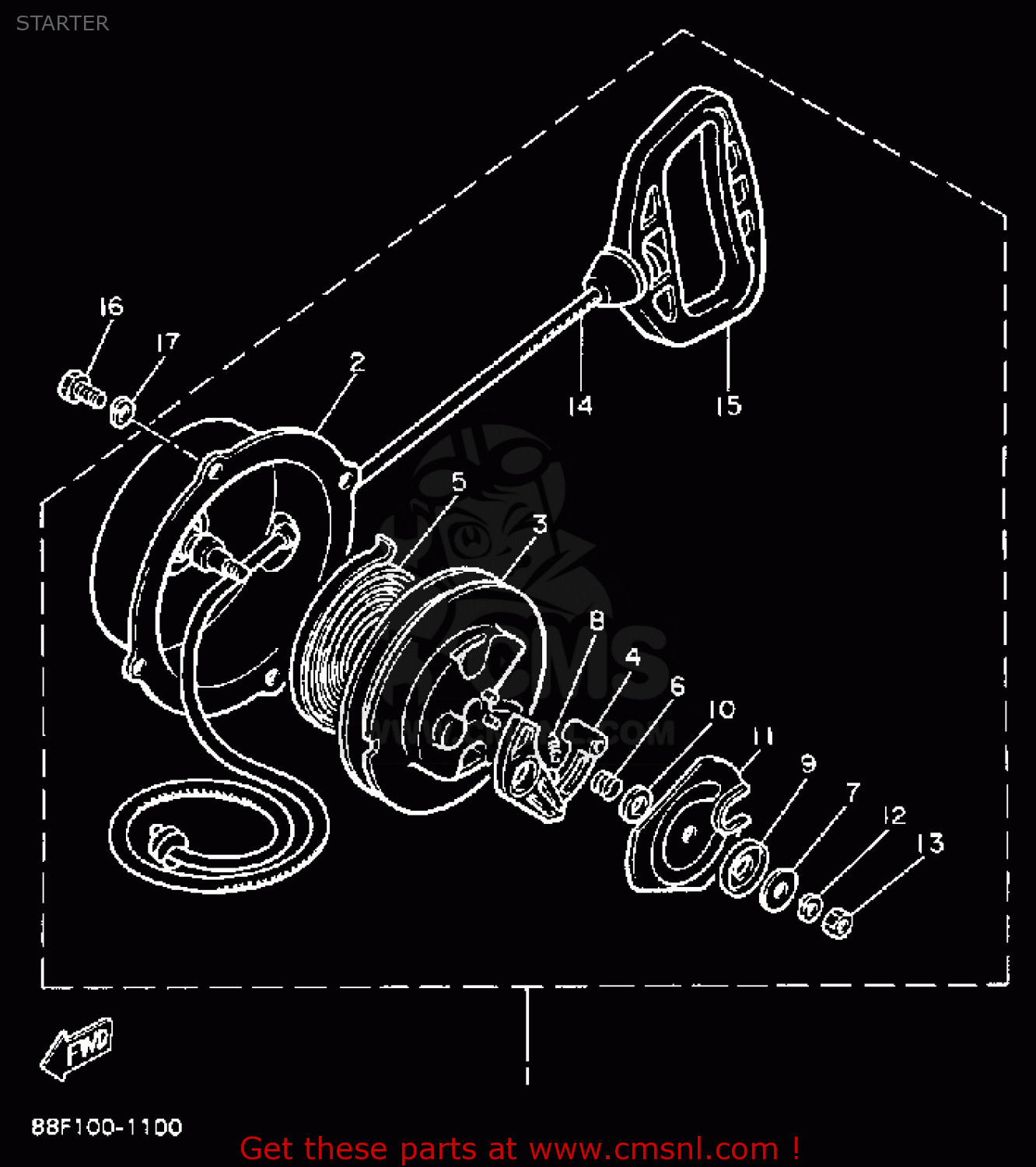 Yamaha PZ480R PHAZER 1991 STARTER buy original STARTER spares online