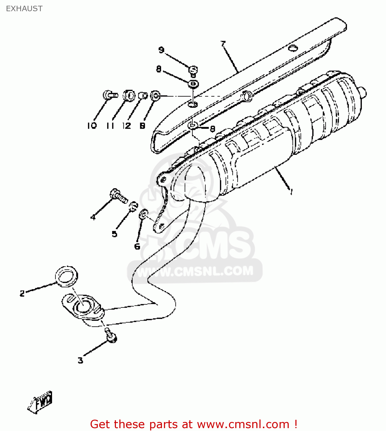 Yamaha QT50 N 1984/1985 USA EXHAUST - buy original EXHAUST spares online