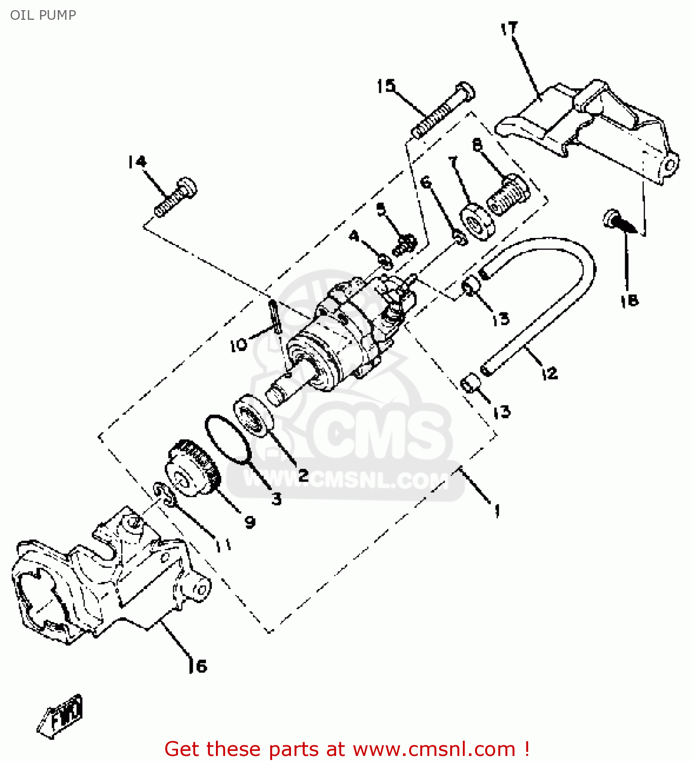 Yamaha QT50K YAMAHOPPER 1982/1983 USA OIL PUMP - buy original OIL PUMP ...