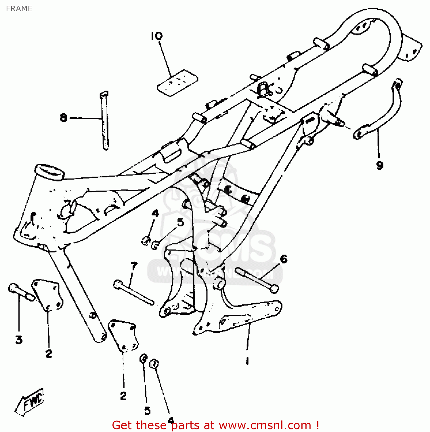 Yamaha RD125 1976 USA FRAME - buy original FRAME spares online