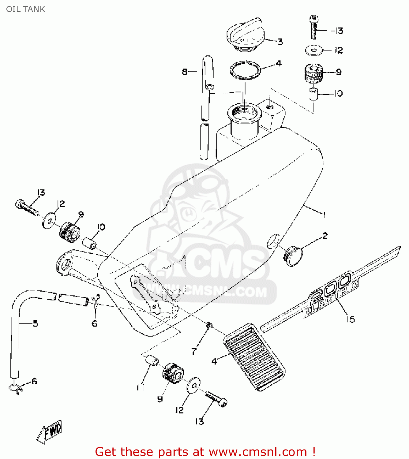 Yamaha Rd200 1974 Usa Oil Tank Buy Original Oil Tank Spares Online