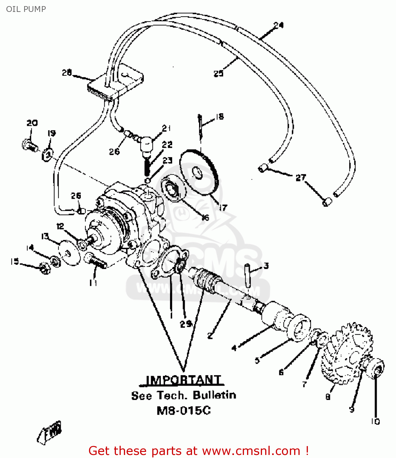 Yamaha RD250 1975 USA OIL PUMP - buy original OIL PUMP spares online