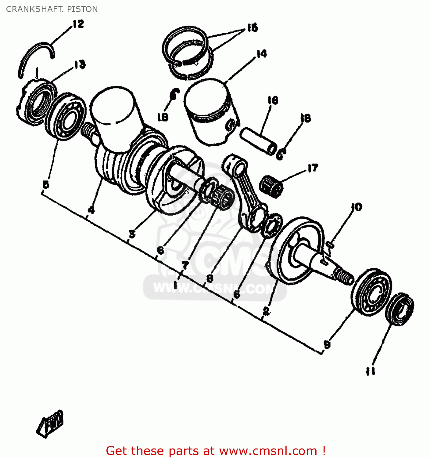 Yamaha RD250LC 1981 4L1 EUROPE 214L1-332E2 CRANKSHAFT. PISTON - buy ...