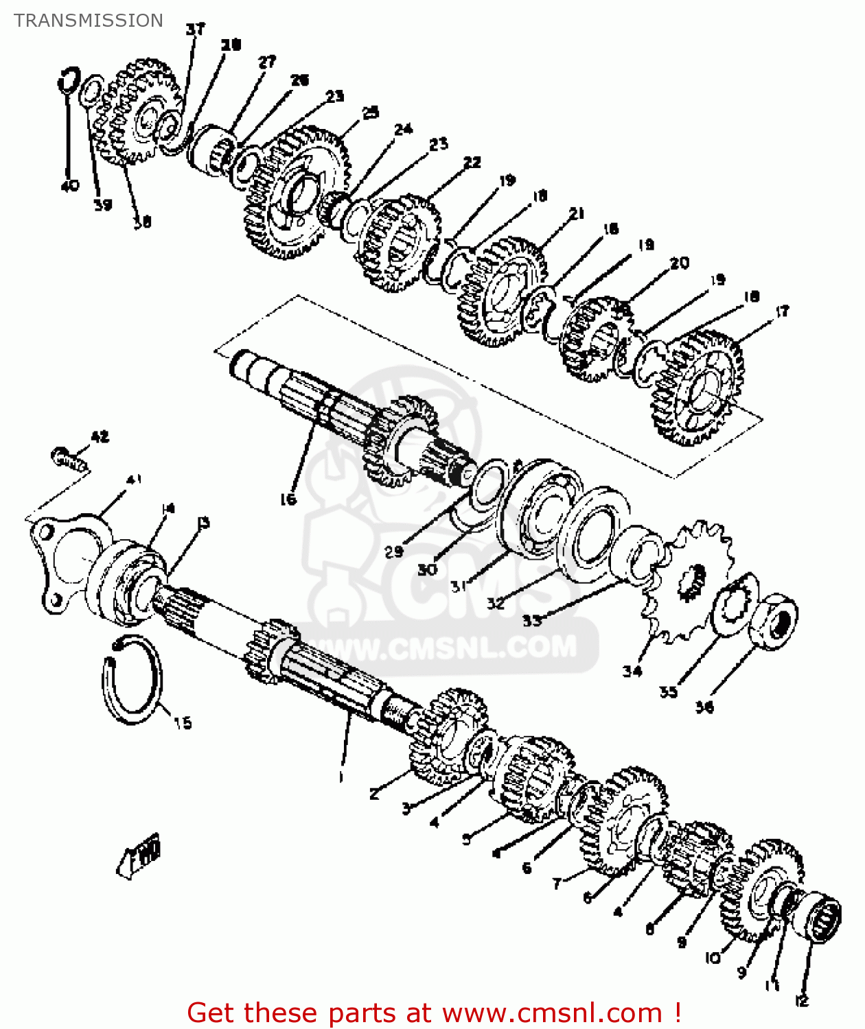 Yamaha RD350 1974 USA TRANSMISSION - buy original TRANSMISSION spares ...