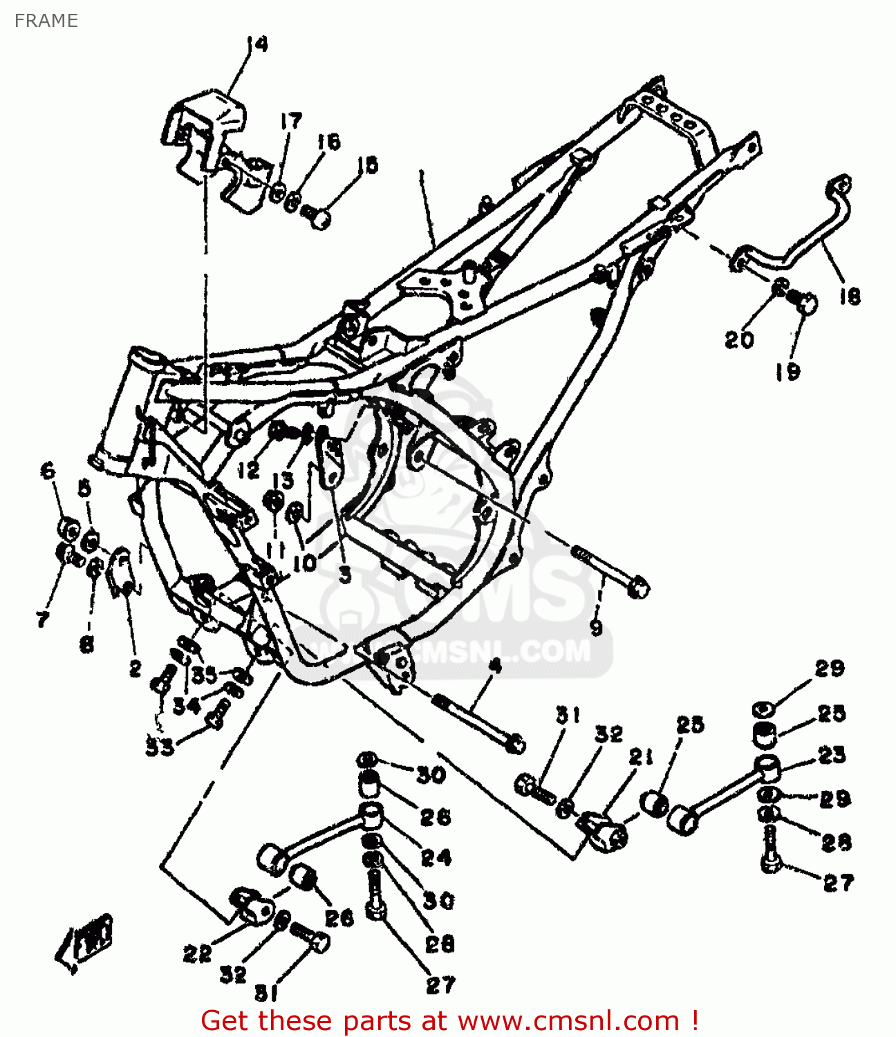 Yamaha RD350LC 1982 4L0 EUROPE 214L0-300E1 FRAME - buy original FRAME ...