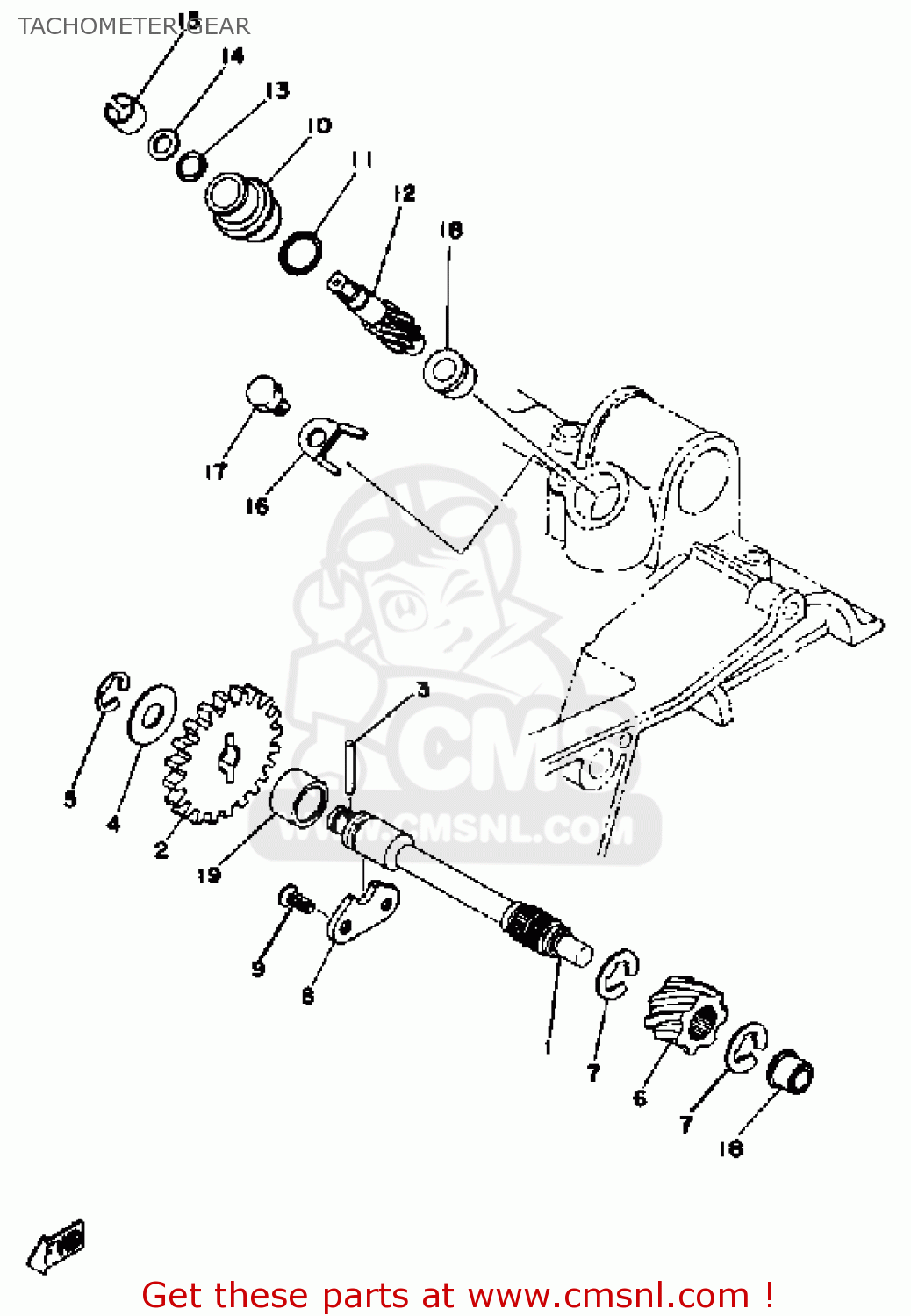 Yamaha RD400 1976 USA TACHOMETER GEAR buy original TACHOMETER GEAR