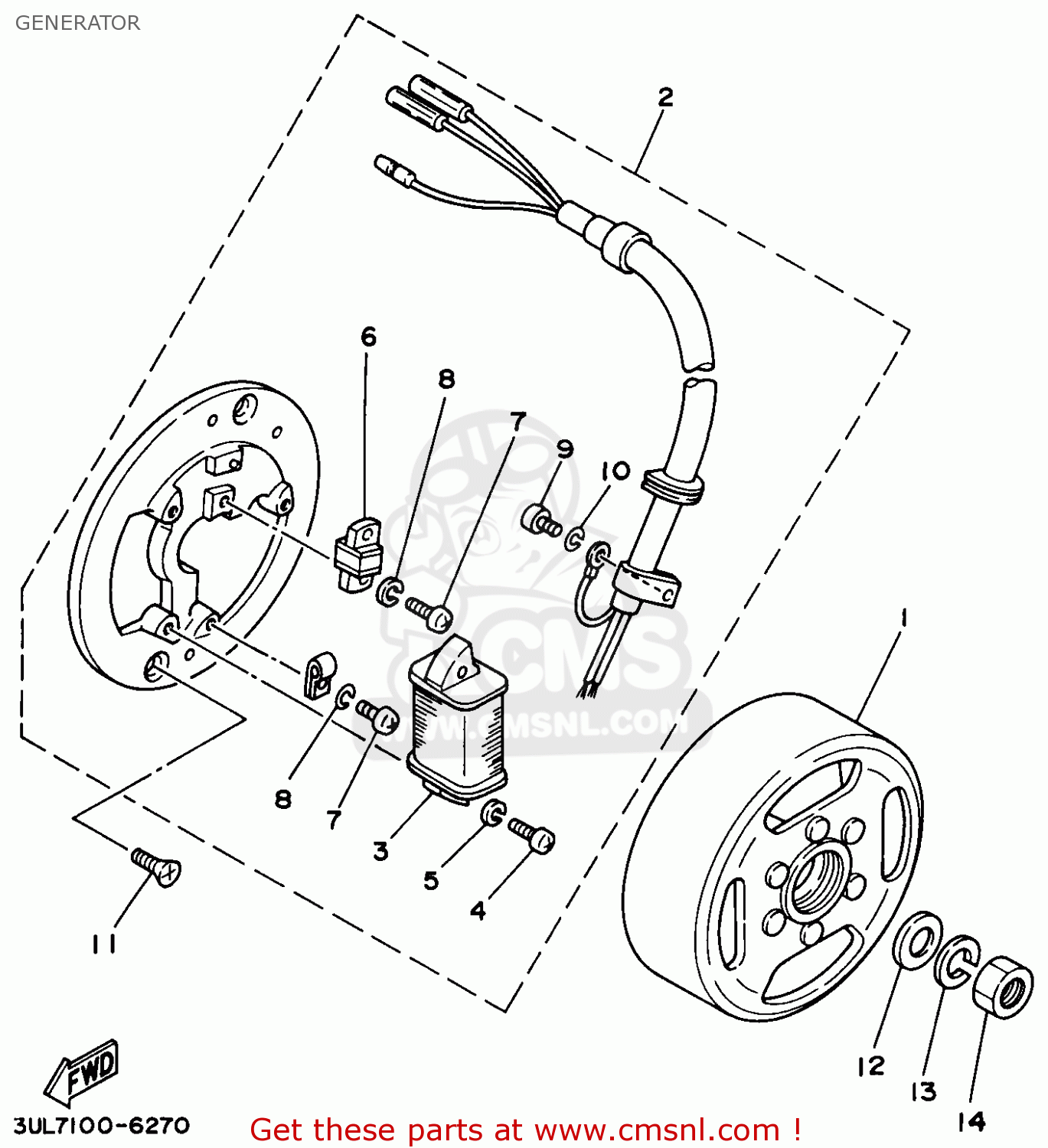 Yamaha RT100 1996 (T) USA GENERATOR - buy original GENERATOR spares online