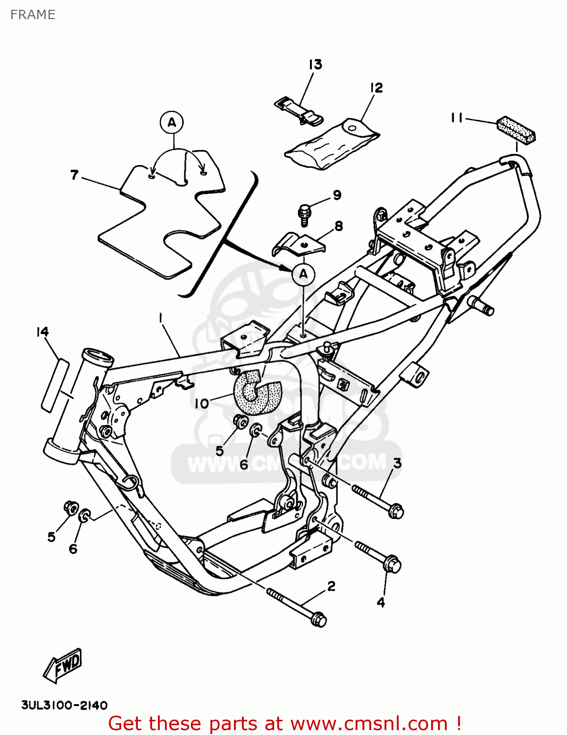 Yamaha RT100 1997 (V) USA FRAME - buy original FRAME spares online