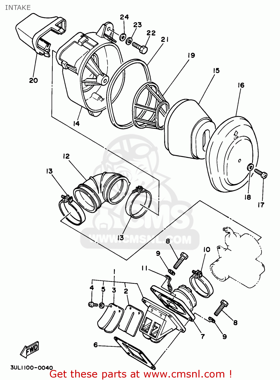 Yamaha RT100 1997 (V) USA INTAKE - buy original INTAKE spares online