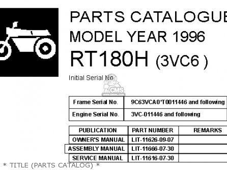 Yamaha Rt180 1996 T Usa Parts Lists And Schematics