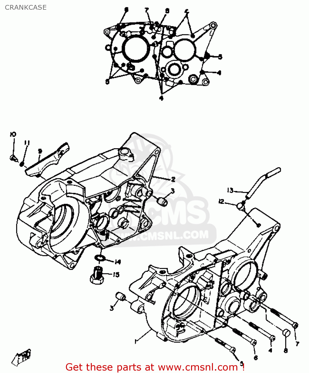 Yamaha RT2 1972 USA CRANKCASE - buy original CRANKCASE spares online