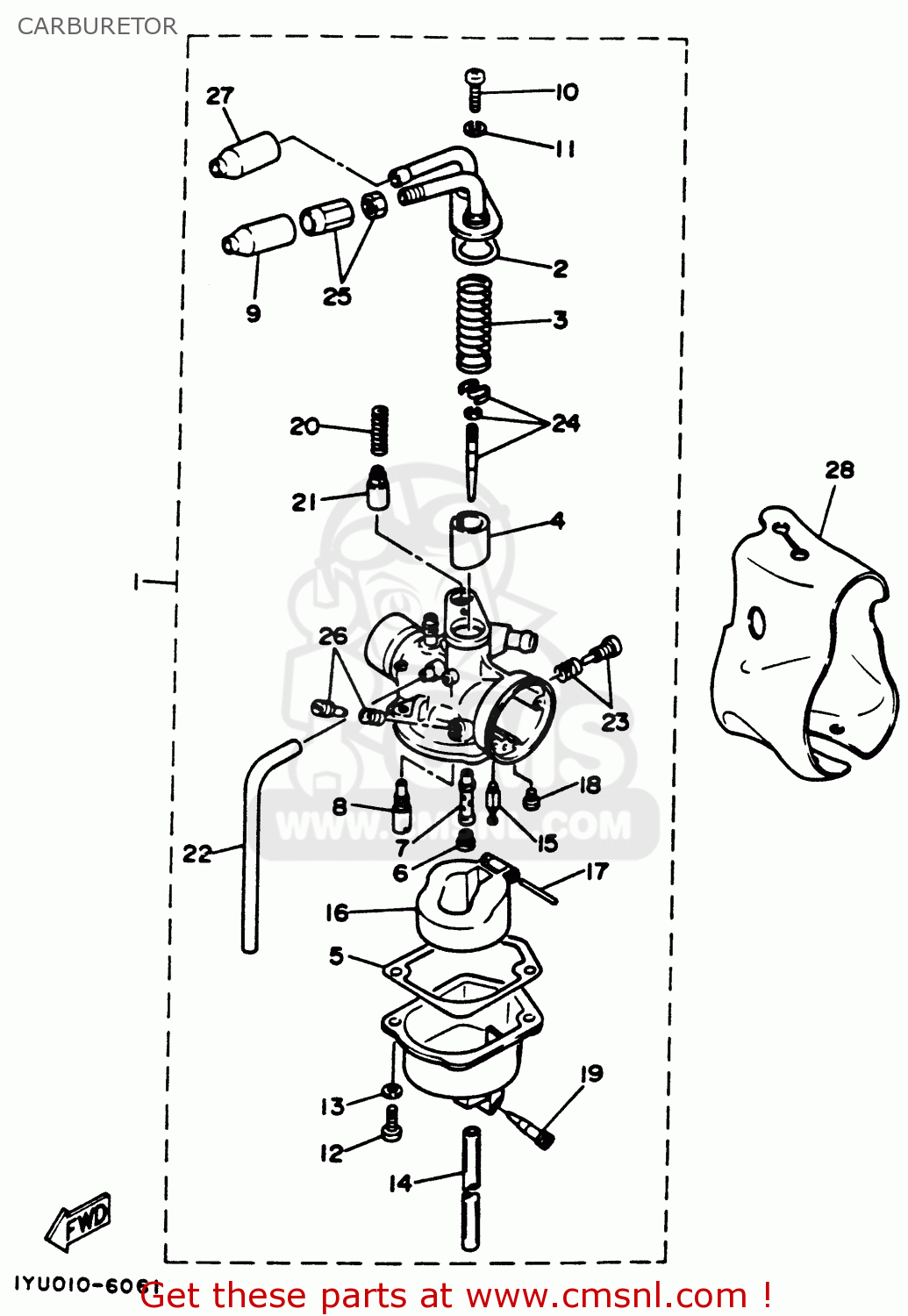 Yamaha SH50G 1996 CANADA CARBURETOR - buy original CARBURETOR spares online