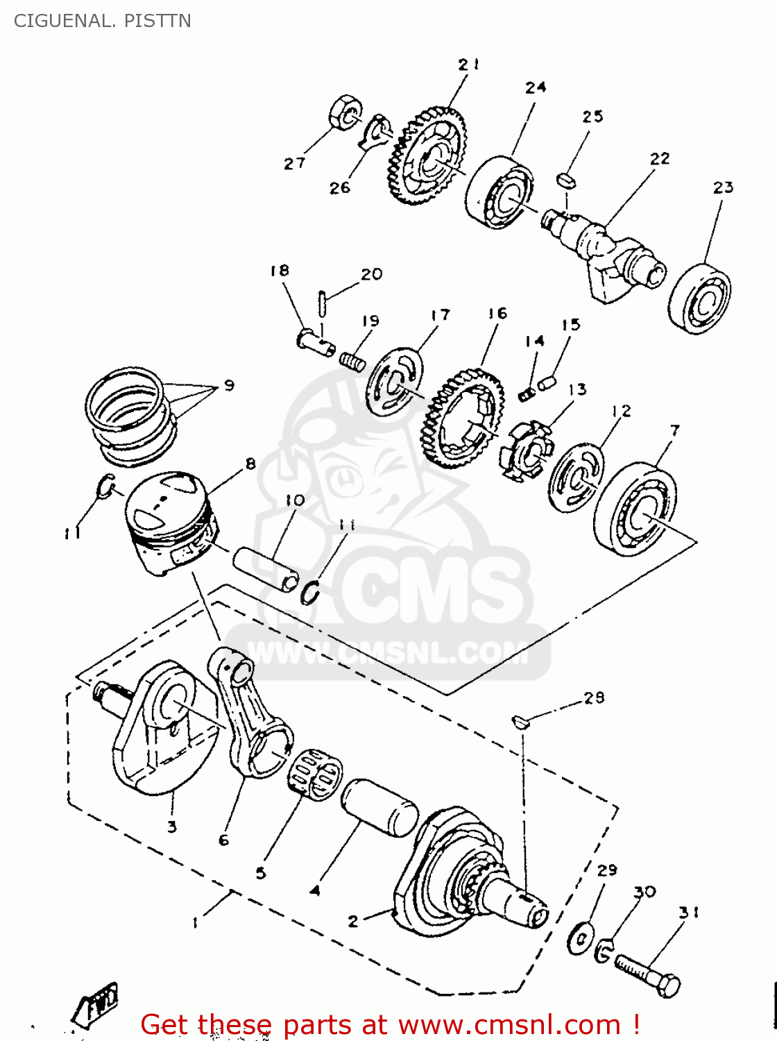 Yamaha SR125 1987 2JW SPAIN 272JW-352S1 CIGUENAL. PISTTN - buy original ...