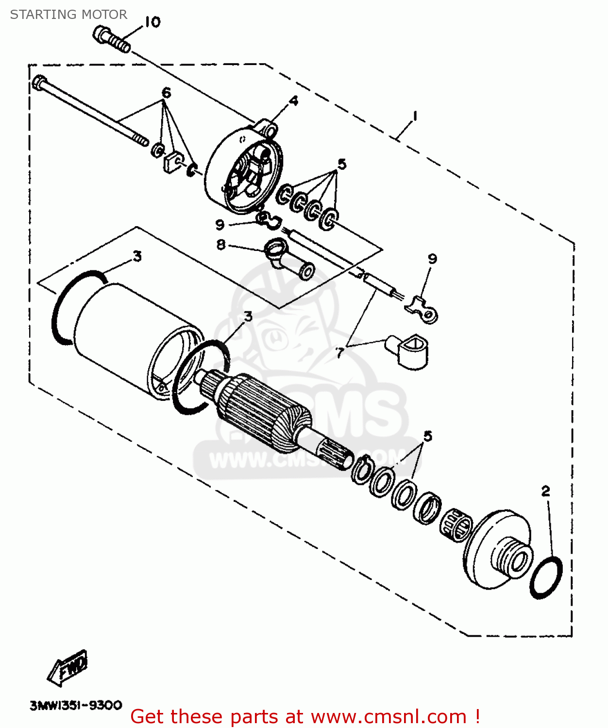 Yamaha SR125 1989 3MW2 EUROPE 293MW-300F3 STARTING MOTOR - buy original ...