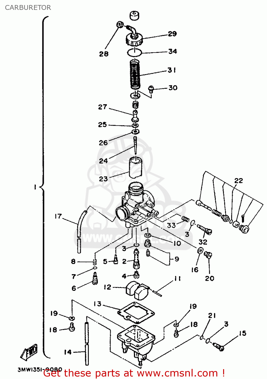 Yamaha SR125 1989 3MW2 FRANCE 293MW-351FA CARBURETOR - buy original ...