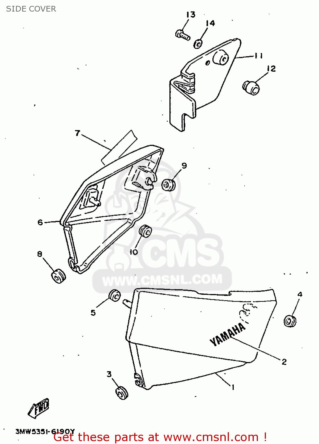 Yamaha SR125 1998 3MW7 ENGLAND 283MW300E1 SIDE COVER buy original