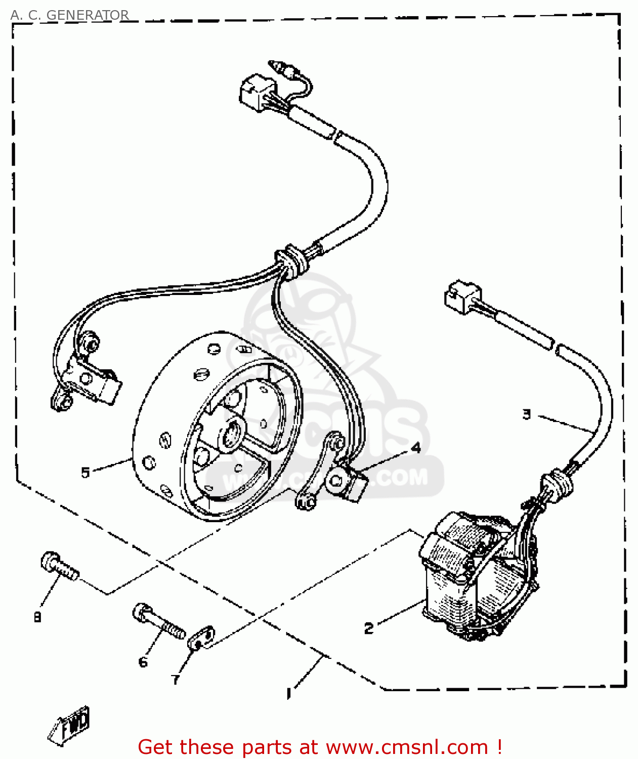 Yamaha SR185 1981 USA A. C. GENERATOR - buy original A. C. GENERATOR ...