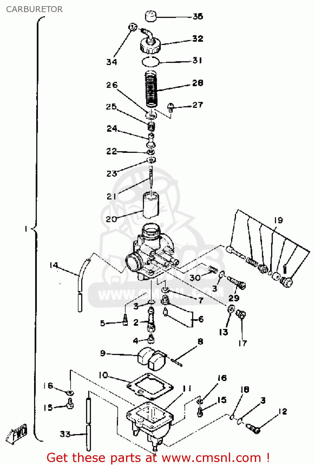 Yamaha SR185 1981 USA CARBURETOR - buy original CARBURETOR spares online