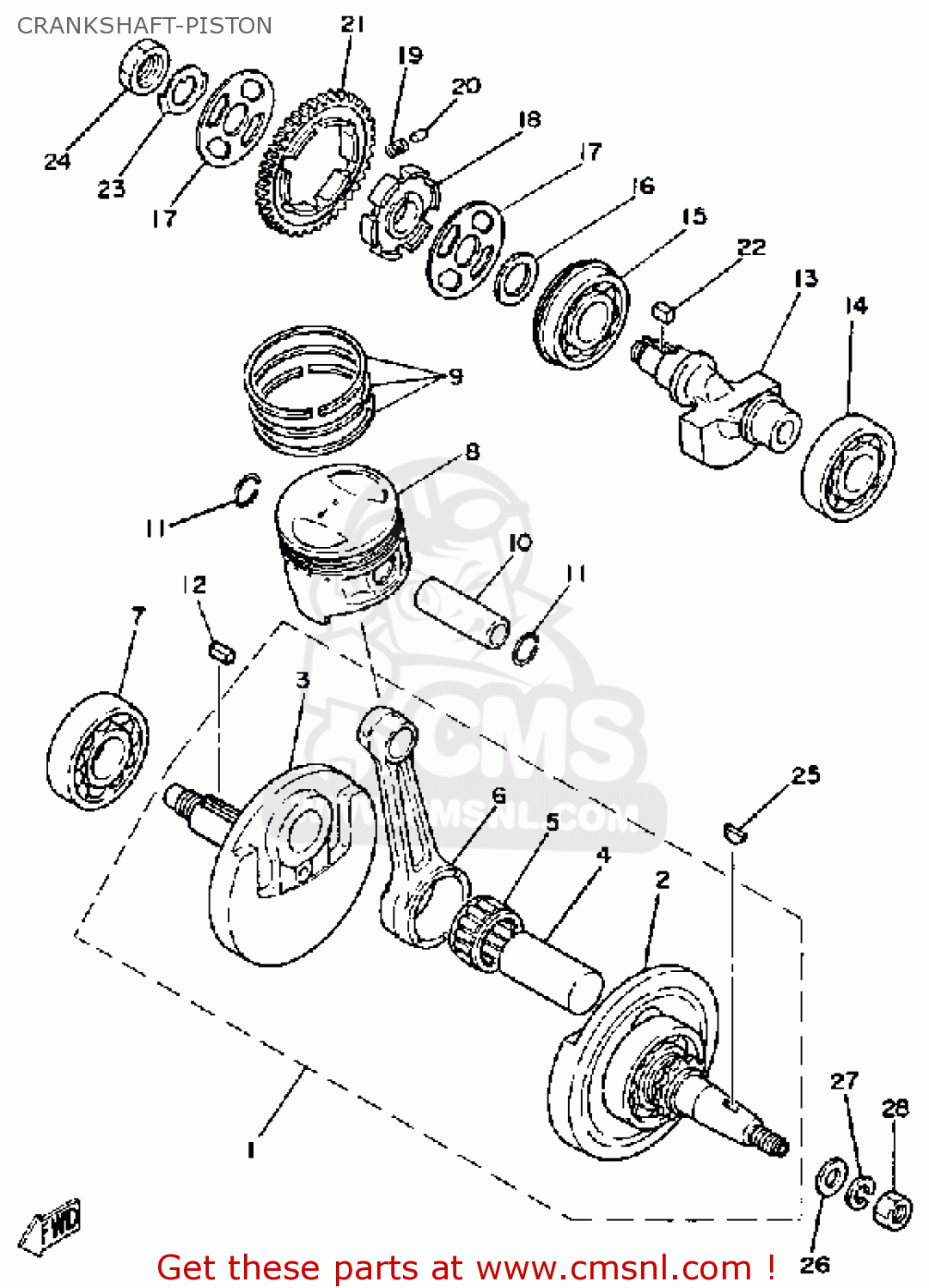 Yamaha SR250 1981 EXCITER1 USA CRANKSHAFT-PISTON - buy original ...