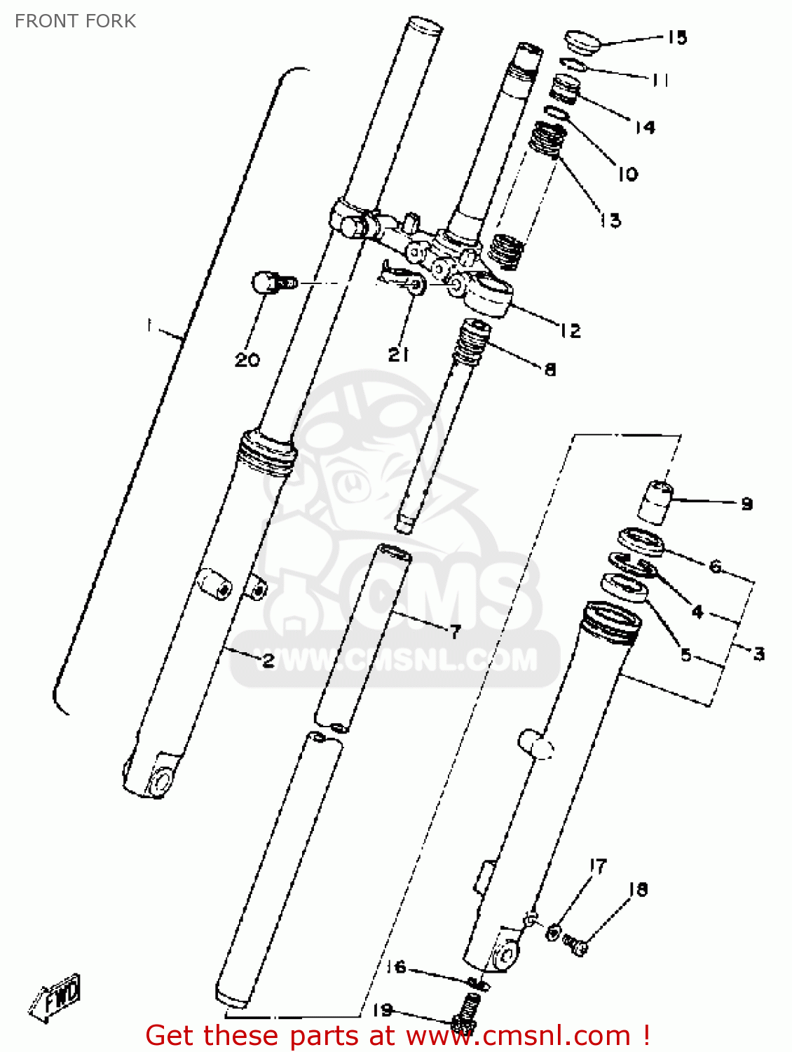 Yamaha SR250 1981 EXCITER1 USA FRONT FORK buy original FRONT FORK
